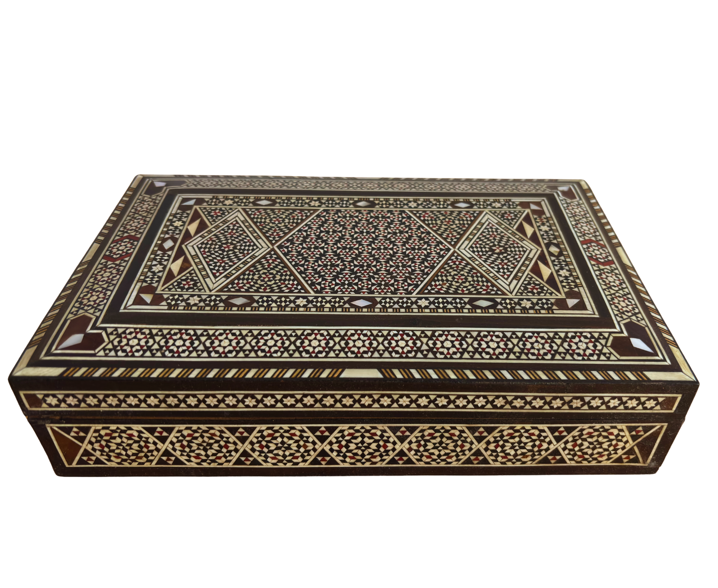 1970 Vintage Şam Takı Kutusu – El Yapımı Ahşap Hazine