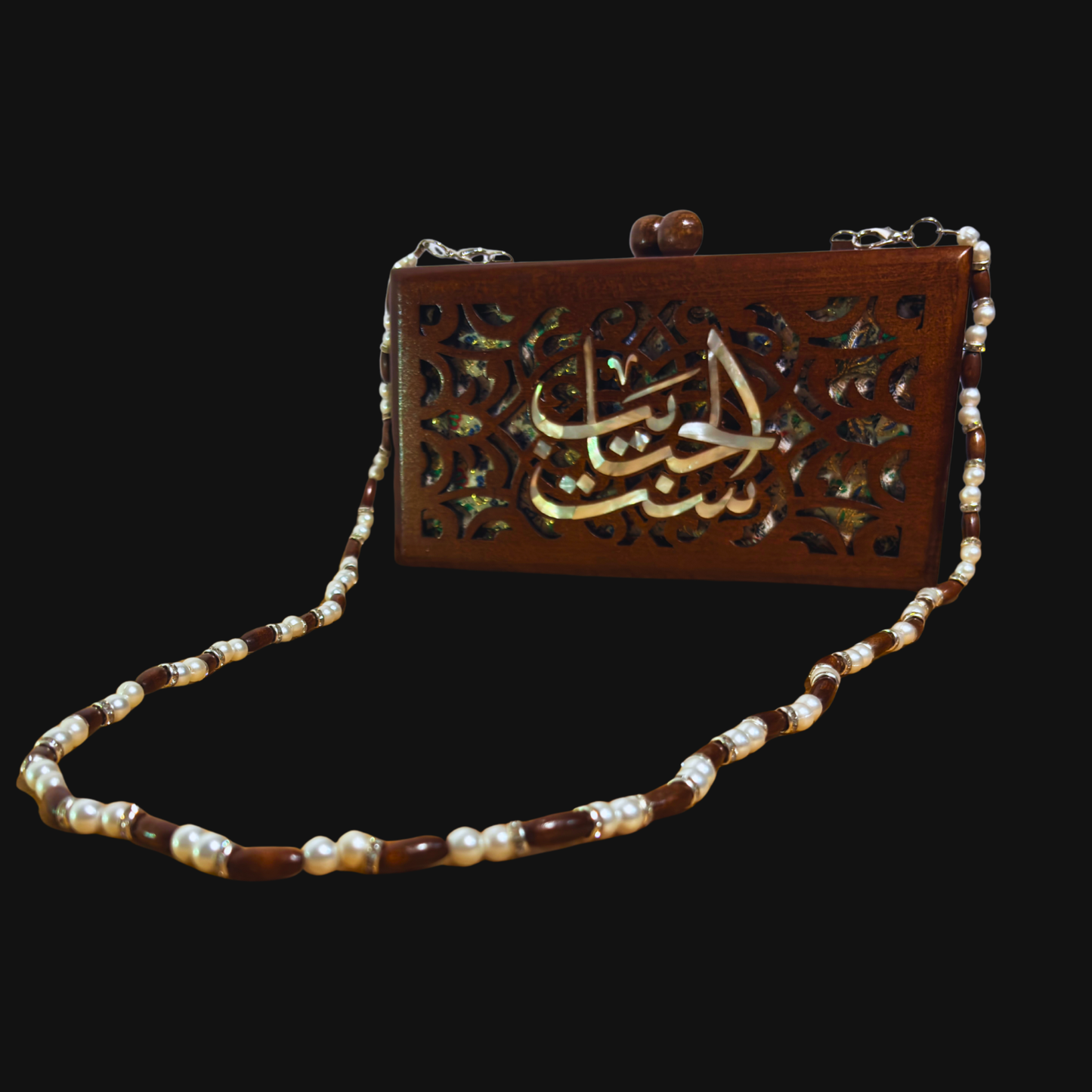 Mother – Luxe Damascene Clutch met Parelmoer & Brokaat