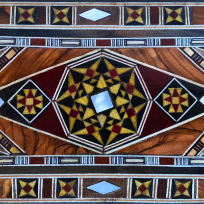 Damascene Mosaic Pen, Jewelry & Rosary Box – Handcrafted Pearl Art