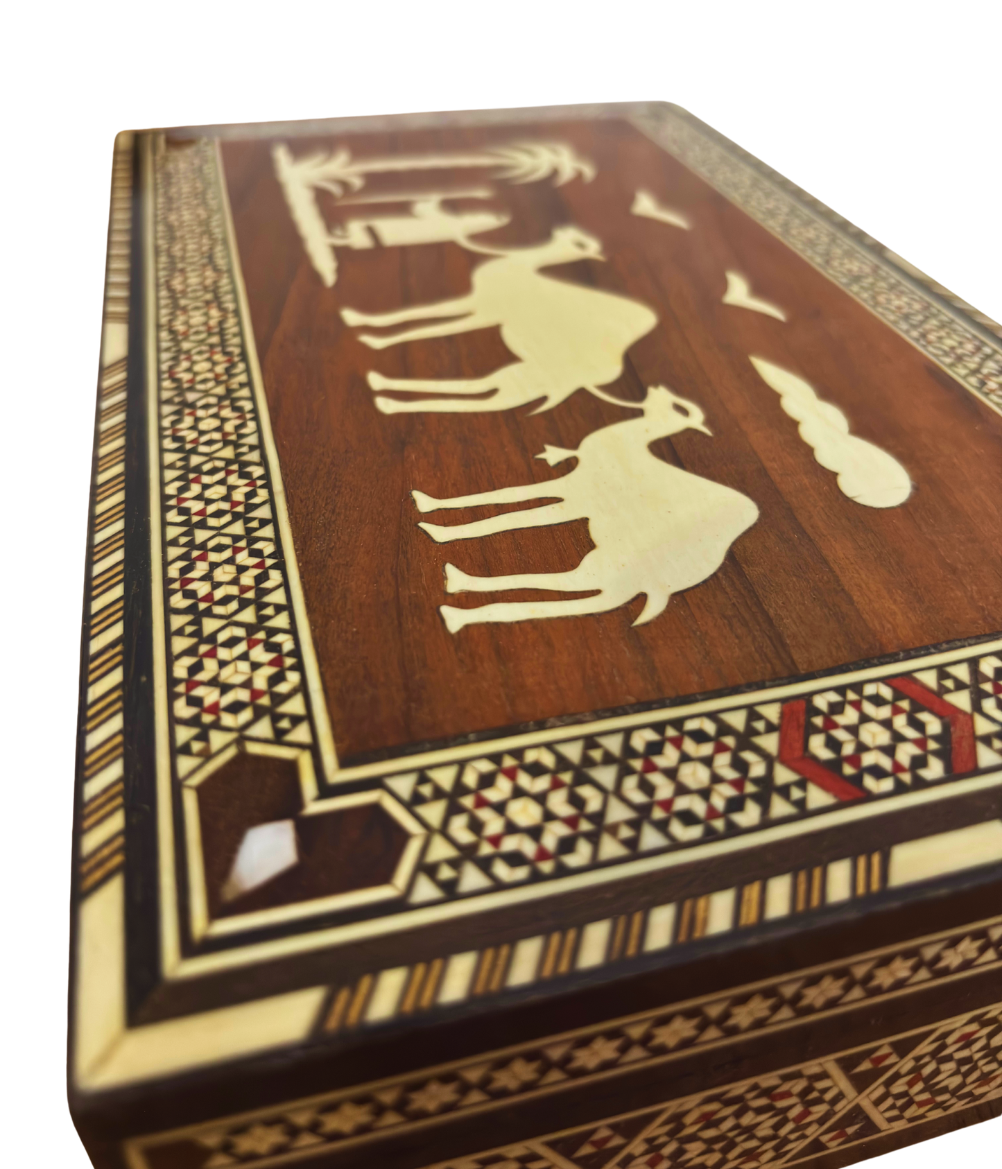 1970 Vintage Deve Mozaik Kutusu – El Yapımı Doğu Sanatı
