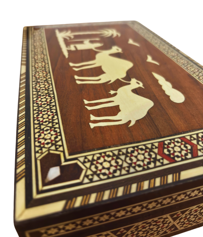 1970 Vintage Deve Mozaik Kutusu – El Yapımı Doğu Sanatı