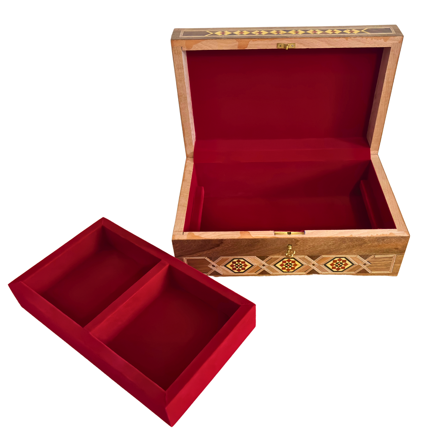 Kilitli Şam Mozaik Takı Kutusu – El Yapımı Zarif Eser