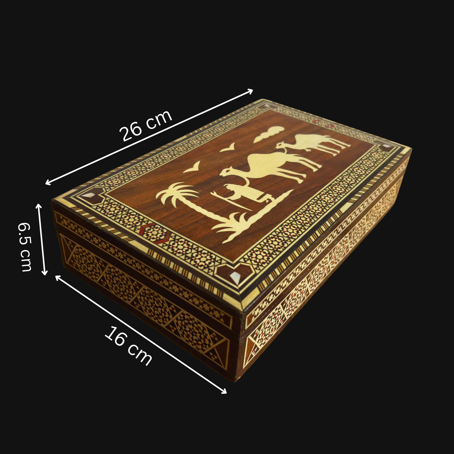 1970 Vintage Deve Mozaik Kutusu – El Yapımı Doğu Sanatı