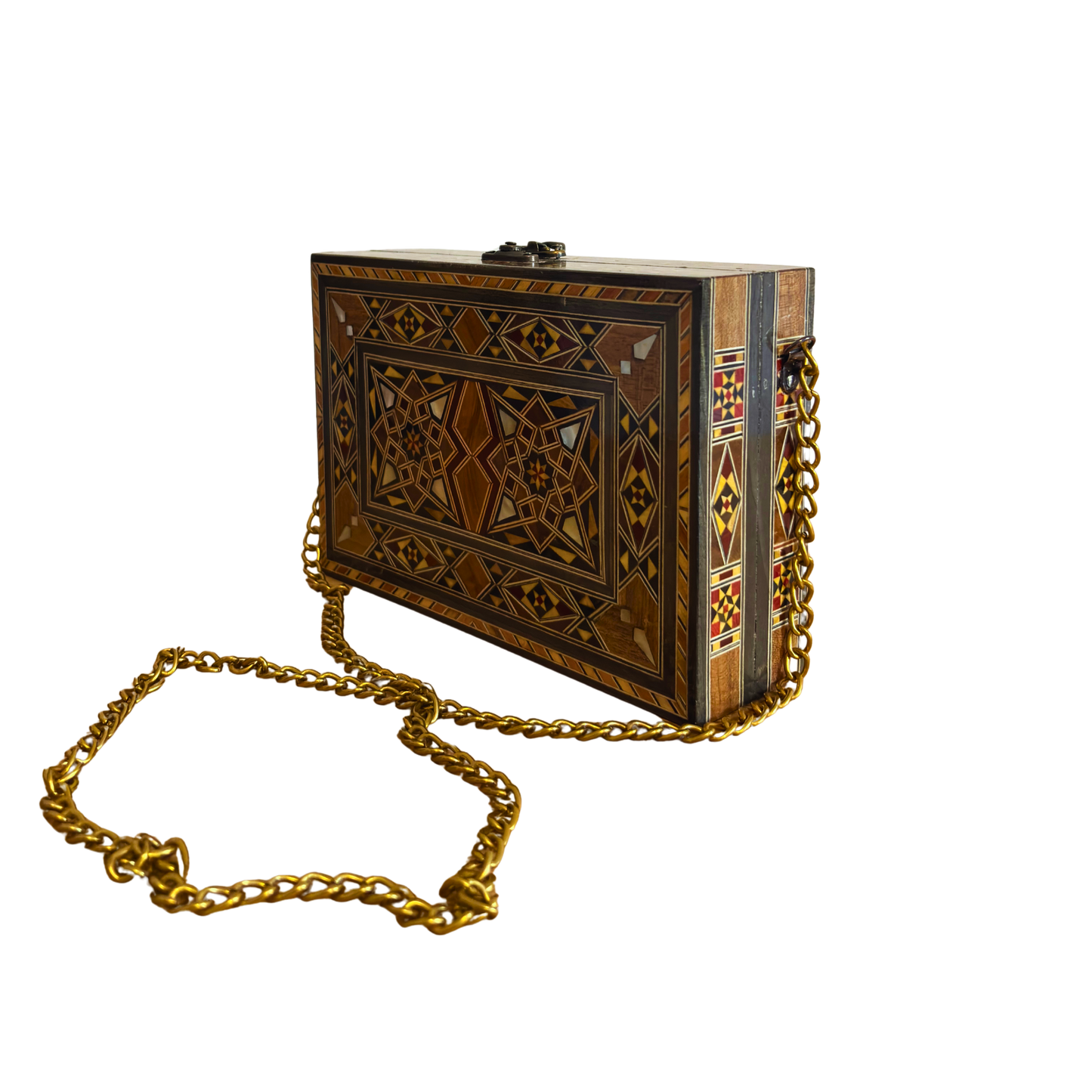 Şam Mozaik El Çantası – Sedef İşlemeli ve Kadife Astarla El Yapımı Zarafet