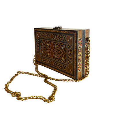 Şam Mozaik El Çantası – Sedef İşlemeli ve Kadife Astarla El Yapımı Zarafet