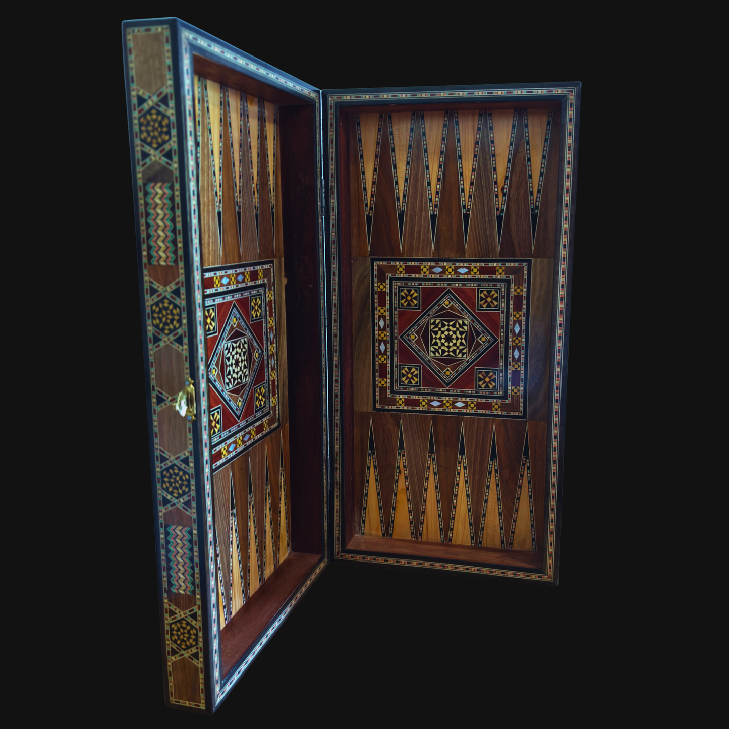 Gaby Al Dayeh Tarafından El Yapımı Şam İşlemeli Tavla ve Satranç Masası – Sedef Kakmalı Başyapıt