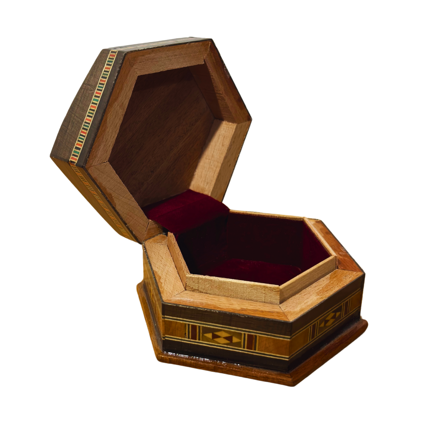 Şam El Yapımı Mozaik Kutu – Geleneksel Sanat & Kadife İç Yüzey