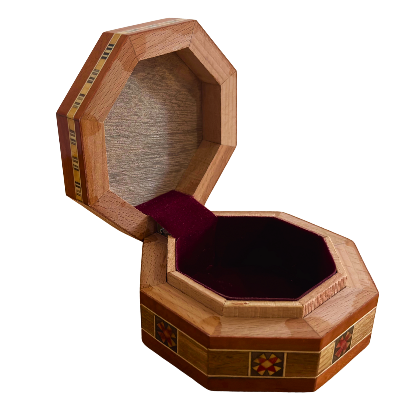 Şam Mozaik Takı Kutusu – Sedef Kakmalı El Yapımı Terrakota Tonlarında