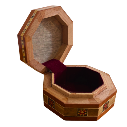 Şam Mozaik Takı Kutusu – Sedef Kakmalı El Yapımı Terrakota Tonlarında