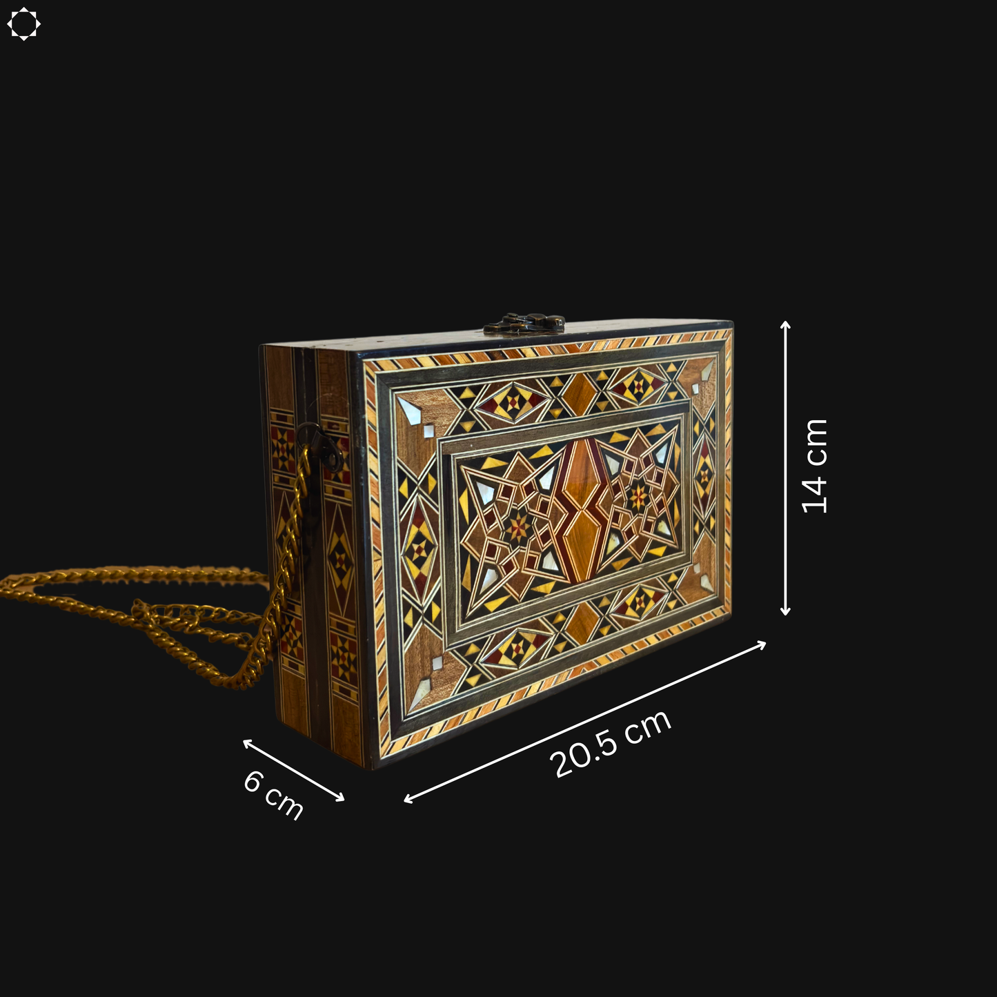 Şam Mozaik El Çantası – Sedef İşlemeli ve Kadife Astarla El Yapımı Zarafet