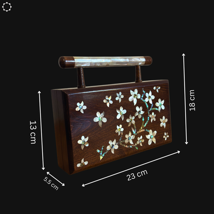 Yasmine – Lüks Şam El Çantası, Sedef İşleme & Brokar Astar