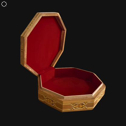 Şam Mozaik Kutusu – Şarap Kırmızısı Kadife İç Astarlı El İşi Ahşap