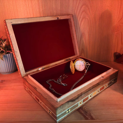 Şam Mozaik Ahşap Takı Kutusu – El Yapımı Doğu Sanatı