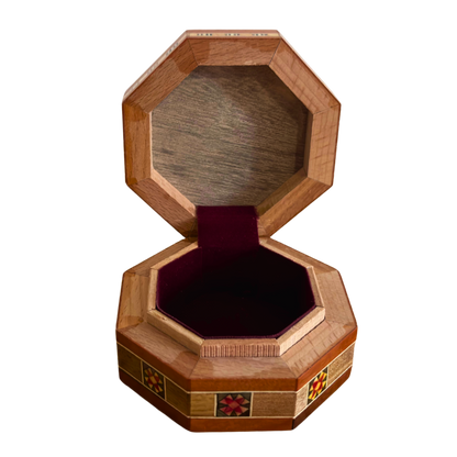 Şam Mozaik Takı Kutusu – Sedef Kakmalı El Yapımı Terrakota Tonlarında