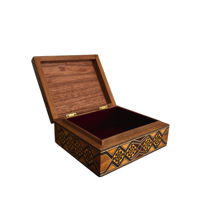 Usta Gaby Al Dayeh’ten Şam Mozaik Kutusu – Sedef ve Kadife İç Kaplama
