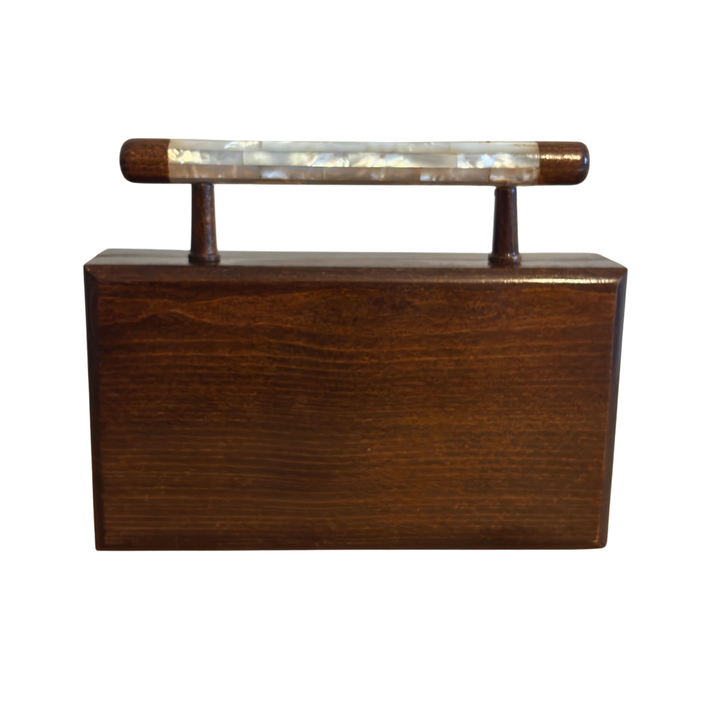 Zenobia – İnci Kakmalı & Brokar Astarı ile Lüks Dimaşk Mozaik Ahşap Clutch Çanta