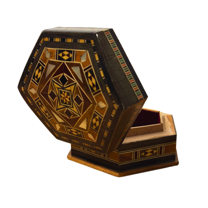 Şam El Yapımı Mozaik Kutu – Geleneksel Sanat & Kadife İç Yüzey