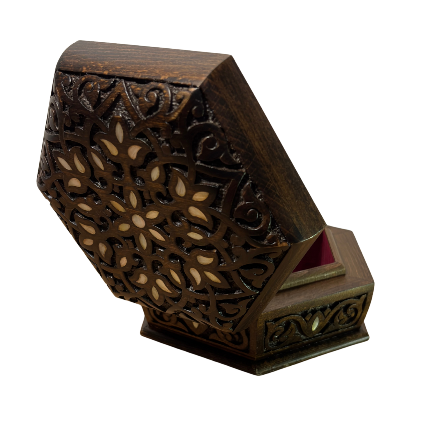 Scatola di Lusso Intagliata a Mano – Madreperla & Velluto