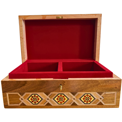 Kilitli Şam Mozaik Takı Kutusu – El Yapımı Zarif Eser