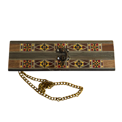 Şam Mozaik El Çantası – Sedef İşlemeli ve Kadife Astarla El Yapımı Zarafet