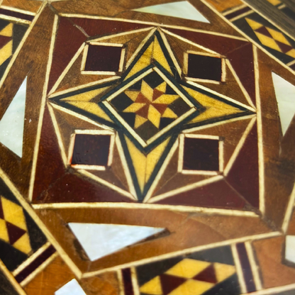 Şam El Yapımı Mozaik Kutu – Geleneksel Sanat & Kadife İç Yüzey