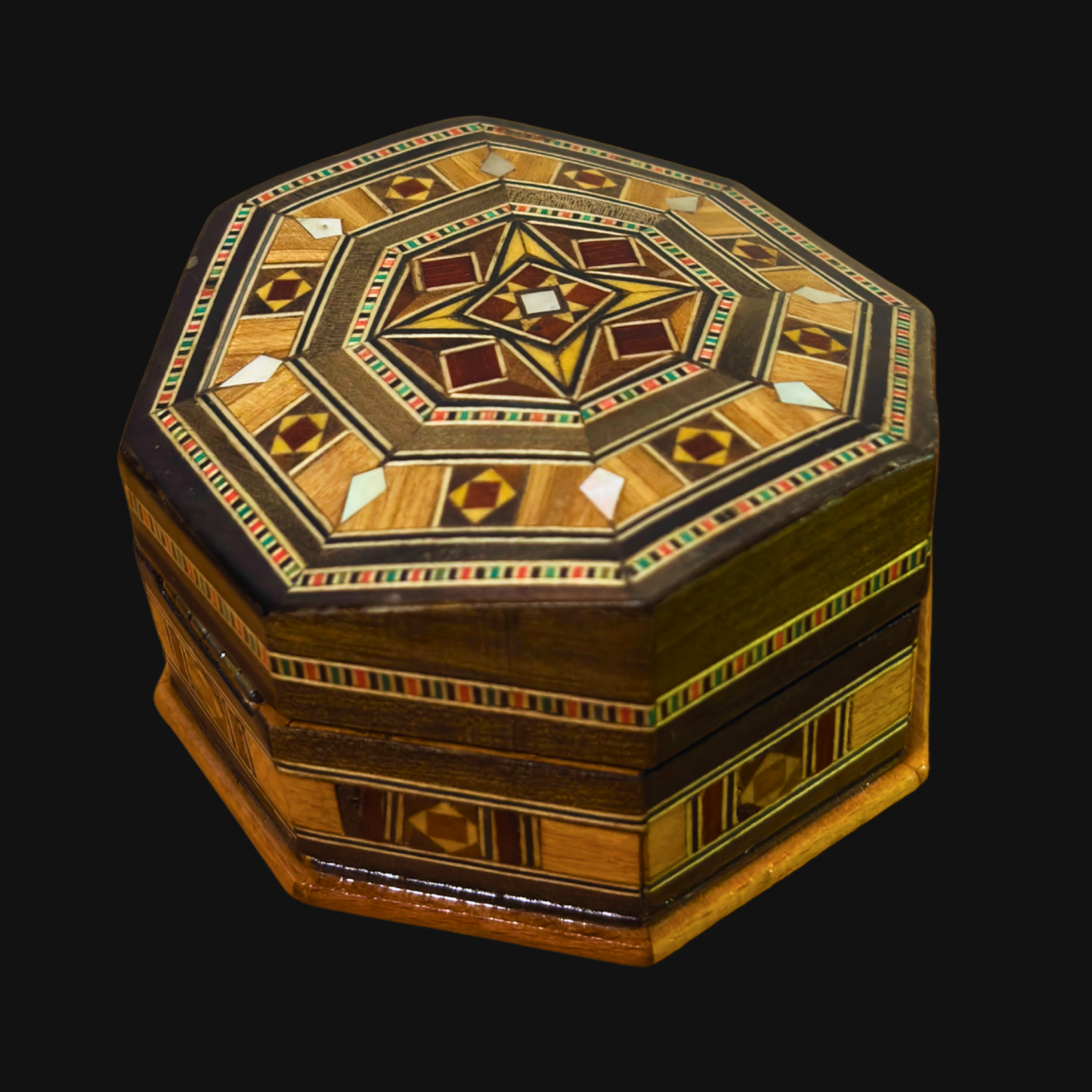 Handcrafted Mosaic Box – Traditional Damascus Art & Velvet Interior