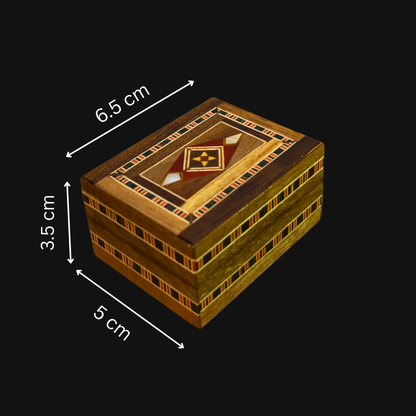 Şam El Yapımı Mozaik Yüzük Kutusu – Kadife İç Yüzey