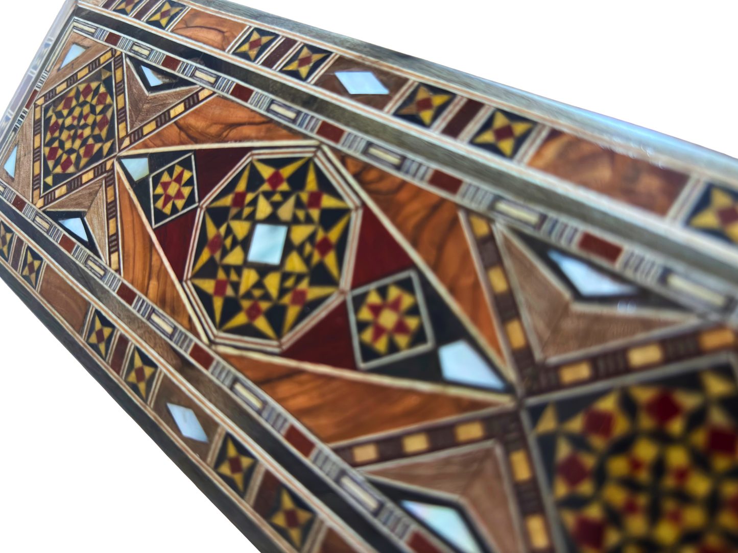 Şam Mozaik Kalem, Takı ve Tesbih Kutusu – Sedef Kakmalı El Yapımı