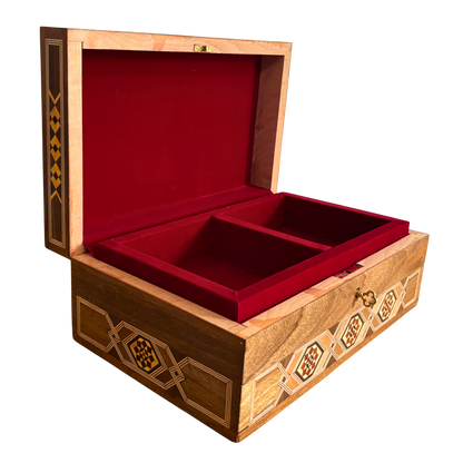 Damascene Mosaic Jewelry Box with Lock – Handcrafted Masterpiece