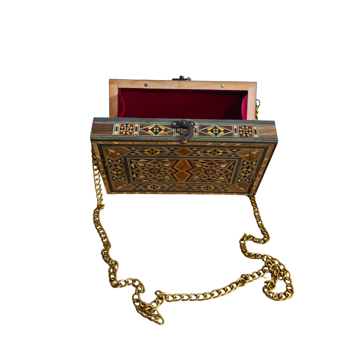 Şam Mozaik El Çantası – Sedef İşlemeli ve Kadife Astarla El Yapımı Zarafet