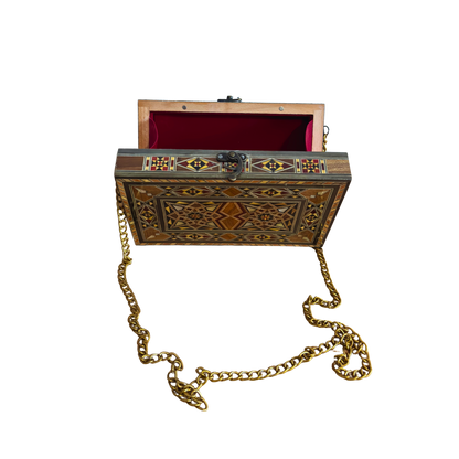 Şam Mozaik El Çantası – Sedef İşlemeli ve Kadife Astarla El Yapımı Zarafet