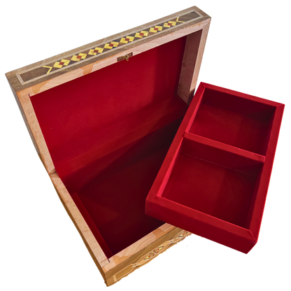 Kilitli Şam Mozaik Takı Kutusu – El Yapımı Zarif Eser