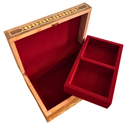 Damascene Mosaic Jewelry Box with Lock – Handcrafted Masterpiece