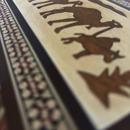 1970 Vintage Deve Mozaik Takı Kutusu – Sedef Kakmalı Şam El Sanatı