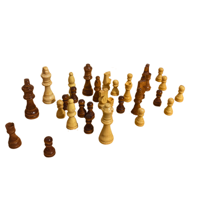 Ahşap Satranç Taşları Seti – Klasik ve Zarif Tasarım