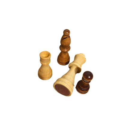 Ahşap Satranç Taşları Seti – Klasik ve Zarif Tasarım