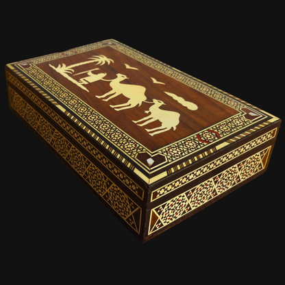 1970 Vintage Deve Mozaik Kutusu – El Yapımı Doğu Sanatı